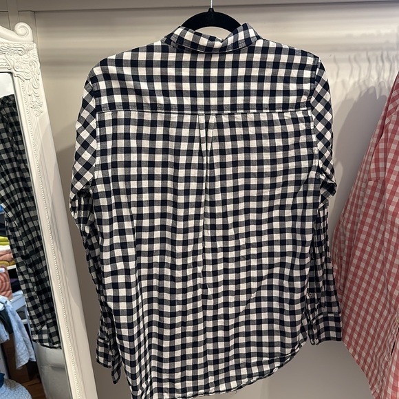 J. Crew Navy and White Gingham classic button-down shirt in boy fit - Picture 4 of 4